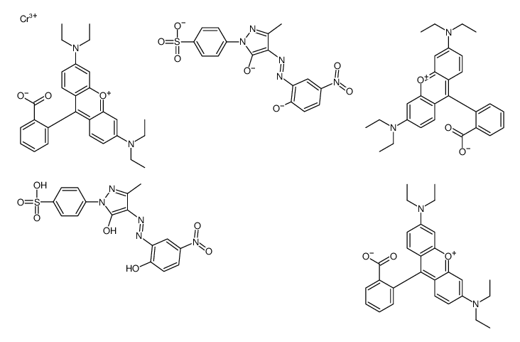 [9-(2-carboxyphenyl)-6-(diethylamino)xanthen-3-ylidene]-diethylazanium,chromium(3+),4-[3-methyl-4-[(5-nitro-2-oxidophenyl)diazenyl]-5-oxidopyrazol-1-yl]benzenesulfonate结构式