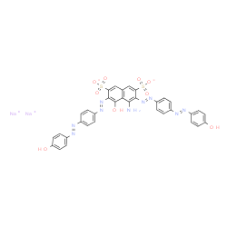 disodium 4-amino-5-hydroxy-3,6-bis[[4-[(4-hydroxyphenyl)azo]phenyl]azo]naphthalene-2,7-disulphonate结构式