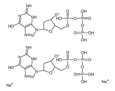 disodium,(2R,3S,5R)-5-(2-amino-6-oxo-3H-purin-9-yl)-2-[[hydroxy-[hydroxy(phosphonooxy)phosphoryl]oxyphosphoryl]oxymethyl]oxolan-3-olate结构式