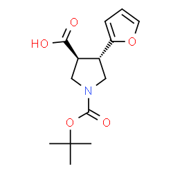 Boc-(±)-trans-4-(2-furanyl)-pyrrolidine-3-carboxylic acid Structure