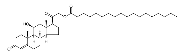 Pregn-4-ene-3,20-dione, 11-hydroxy-21-[(1-oxooctadecyl)oxy]-, (11β)- Structure