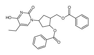 [2-benzoyloxy-4-(5-ethyl-2,4-dioxopyrimidin-1-yl)cyclopentyl]methyl benzoate结构式