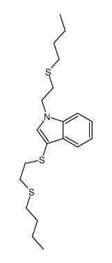 1-(2-butylsulfanylethyl)-3-(2-butylsulfanylethylsulfanyl)indole结构式