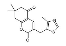 7,7-dimethyl-3-[(4-methyl-1,3-thiazol-5-yl)methyl]-6,8-dihydrochromene-2,5-dione Structure