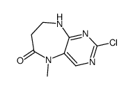 2-chloro-5-methyl-8,9-dihydro-7H-pyrimido[4,5-b][1,4]diazepin-6-one结构式