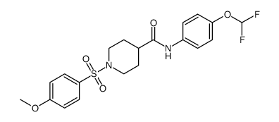 1-(4-methoxybenzenesulfonyl)piperidine-4-carboxylic acid (4-difluoromethoxyphenyl)amide结构式