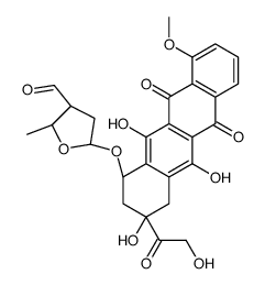 7-O-(2,3,5-trideoxy-3-C-formylpentafuranosyl)adriamycinone Structure