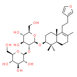 [[2S,(+)]-5-[2-(3-Furanyl)ethyl]-1,2,3,4,4a,7,8,8aα-octahydro-1,1,4aβ,6-tetramethylnaphthalene-2β-yl]2-O-β-D-glucopyranosyl-β-D-glucopyranoside结构式