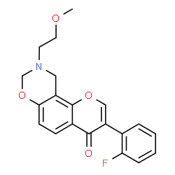 3-(2-Fluorophenyl)-9-(2-methoxyethyl)-9,10-dihydro-4H,8H-chromeno[8,7-e][1,3]oxazin-4-one structure