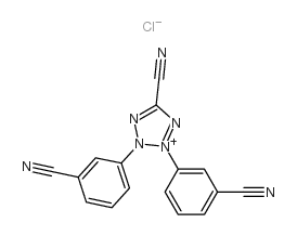 5-Cyano-2,3-bis(3-cyanophenyl)-2H-tetrazolium chloride结构式