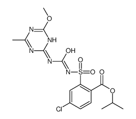 propan-2-yl 4-chloro-2-[(4-methoxy-6-methyl-1,3,5-triazin-2-yl)carbamoylsulfamoyl]benzoate结构式