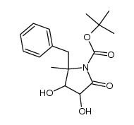 tert-butyl 2-benzyl-3,4-dihydroxy-2-methyl-5-oxopyrrolidine-1-carboxylate结构式