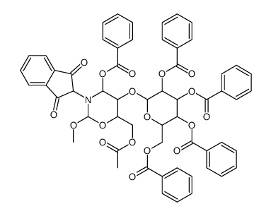 methyl 6-O-acetyl-3-O-benzoyl-4-O-(2,3,4,6-tetra-O-benzoylgalactopyranosyl)-2-deoxy-2-phthalimidoglucopyranoside Structure