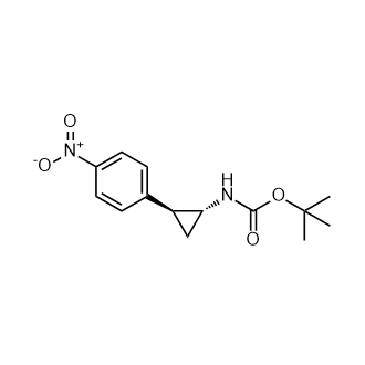 rel-1,1-Dimethylethyl N-[(1R,2S)-2-(4-nitrophenyl)cyclopropyl]carbamate structure