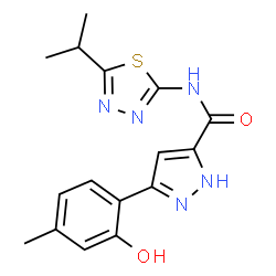 3-(2-Hydroxy-4-methylphenyl)-N-(5-isopropyl-1,3,4-thiadiazol-2-yl)-1H-pyrazole-5-carboxamide结构式