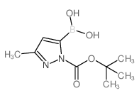 1-(叔丁氧羰基)-3-甲基吡唑-5-硼酸结构式