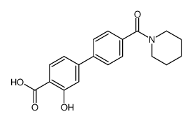 2-hydroxy-4-[4-(piperidine-1-carbonyl)phenyl]benzoic acid结构式