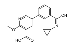 5-[3-(cyclopropylcarbamoyl)phenyl]-2-methoxypyridine-3-carboxylic acid Structure