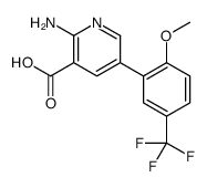 2-amino-5-[2-methoxy-5-(trifluoromethyl)phenyl]pyridine-3-carboxylic acid Structure