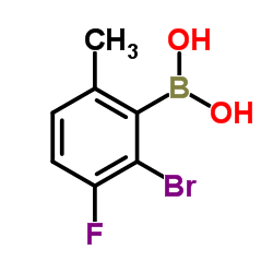 2-Bromo-3-fluoro-6-methylphenylboronicacid结构式