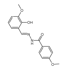 N'-[(1-(2-hydroxy-3-methoxyphenyl)methylidene)]-4-methoxybenzohydrazide Structure