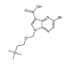 2-bromo-5-((2-(trimethylsilyl)ethoxy)methyl)-5H-pyrrolo[2,3-b]pyrazine-7-carboxylic acid Structure
