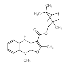Furo[2,3-b]quinoxaline-3-carboxylicacid, 3a,4,9,9a-tetrahydro-2,9-dimethyl-,1,7,7-trimethylbicyclo[2.2.1]hept-2-yl ester Structure