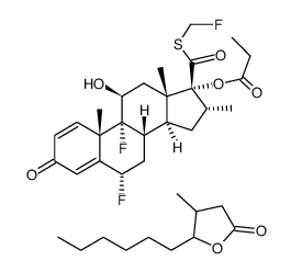 丙酸氟替卡松和β-甲基-γ-癸内酯混合物结构式