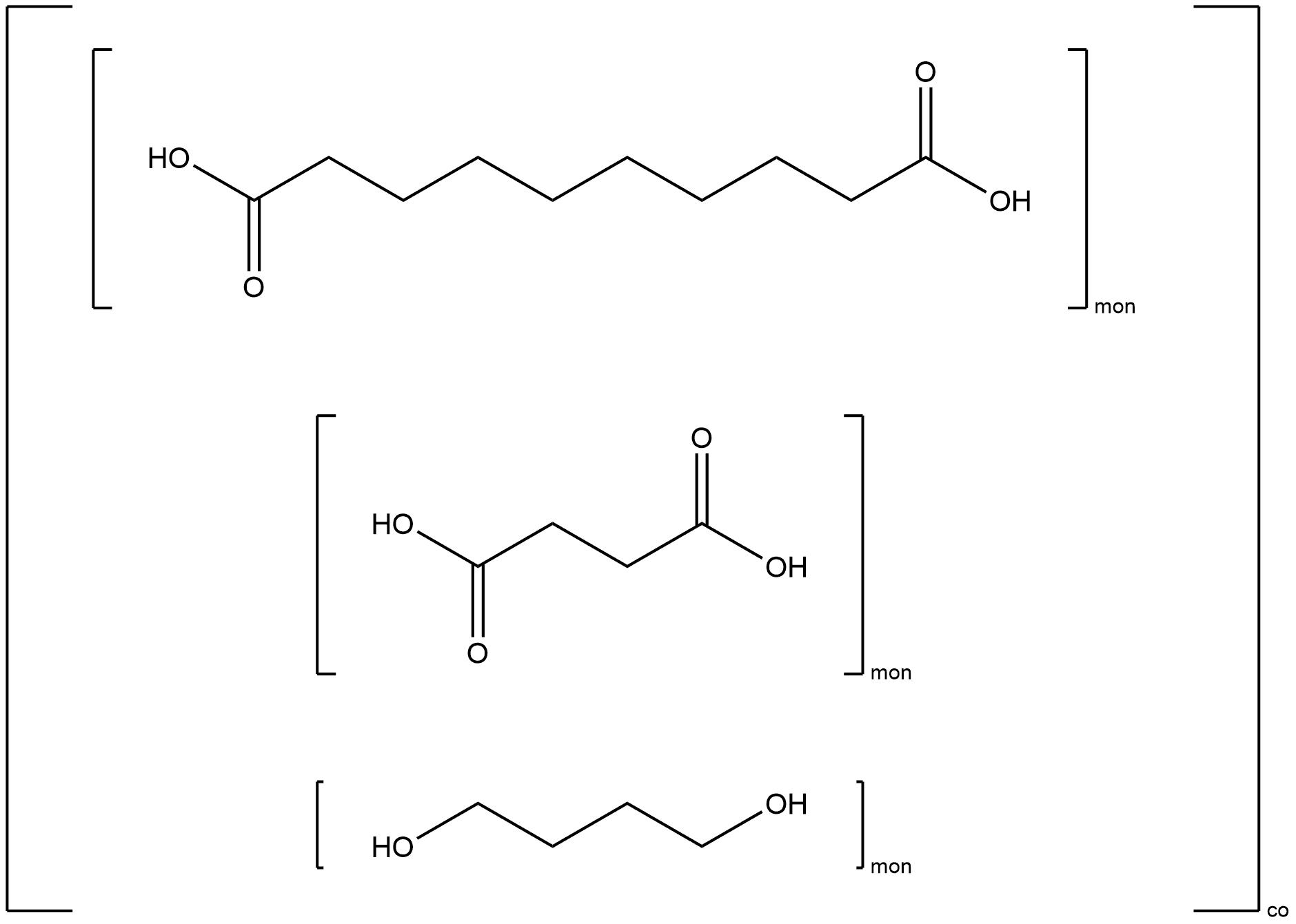 Decanedioic acid, polymer with butanedioic acid and 1,4-butanediol Structure