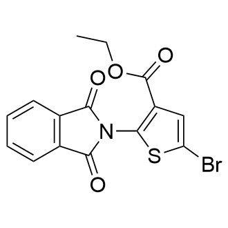 5-溴-2-(1,3-二氧异吲哚-2-基)噻吩-3-羧酸乙酯结构式