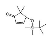 (S)-4-((tert-butyldimethylsilyloxy)-5,5-dimethylcyclopent-2-enone structure