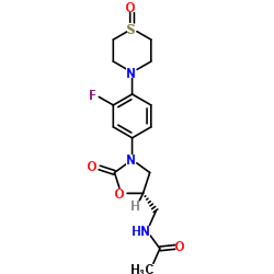 (S)-N-((3-(3-氟-4-(1-)氧化硫代硫代吗啉代)苯基)-2-氧代恶唑烷-5-基)甲基)乙酰胺结构式