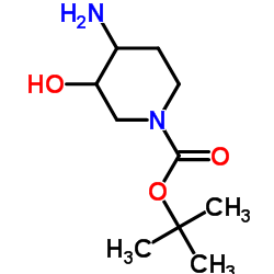 4-氨基-3-羟基哌啶-1-羧酸叔丁酯结构式