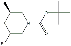(5R)-tert-butyl 3-bromo-5-methylpiperidine-1-carboxylate结构式