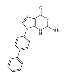 6H-Purin-6-one,2-amino-9-[1,1'-biphenyl]-4-yl-1,9-dihydro- Structure