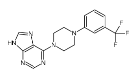 6-[4-[3-(Trifluoromethyl)phenyl]-1-piperazinyl]-9H-purine结构式