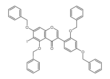 2',4',5,7-tetrakis(benzyloxy)-6-iodoisoflavone Structure