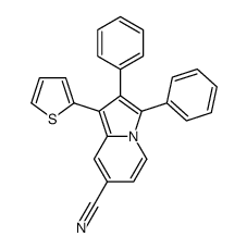 2,3-diphenyl-1-thiophen-2-ylindolizine-7-carbonitrile结构式