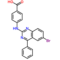 4-[(6-Bromo-4-phenyl-2-quinazolinyl)amino]benzoic acid结构式
