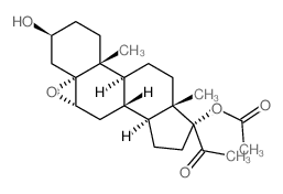 (3β,5α,6α)-3-hydroxy-20-oxo-5,6-epoxypregnan-17-yl acetate结构式