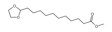 2-(10-methoxycarbonyldecyl)-1,3-dioxolane结构式