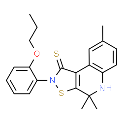 4,4,8-Trimethyl-2-(2-propoxyphenyl)-4,5-dihydro[1,2]thiazolo[5,4-c]quinoline-1(2H)-thione structure