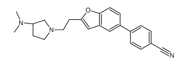 4-(2-{2-[(3R)-3-(Dimethylamino)-1-pyrrolidinyl]ethyl}-1-benzofura n-5-yl)benzonitrile Structure