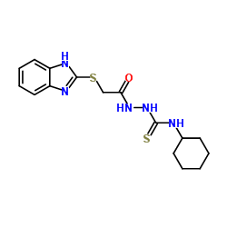 2-[(1H-Benzimidazol-2-ylsulfanyl)acetyl]-N-cyclohexylhydrazinecarbothioamide结构式