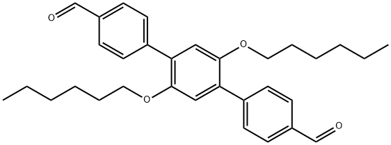 2',5'-bis(hexyloxy)-[1,1':4',1''-terphenyl]-4,4''-dicarbaldehyde Structure