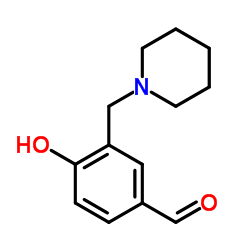 4-Hydroxy-3-(1-piperidinylmethyl)benzaldehyde结构式