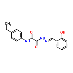 N-(4-ETHYLPHENYL)-2-[2-(2-HYDROXYBENZYLIDENE)HYDRAZINO]-2-OXOACETAMIDE结构式