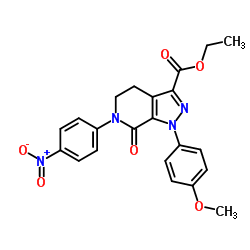 4,5,6,7-Tetrahydro-1-(4-methoxyphenyl)-6-(4-nitrophenyl)-7-oxo-1H-pyrazolo[3,4-c]pyridine-3-carboxylic acid ethyl ester structure