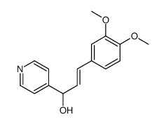 (E)-3-(3,4-dimethoxyphenyl)-1-pyridin-4-ylprop-2-en-1-ol结构式