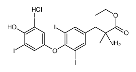 ethyl O-(4-hydroxy-3,5-diiodophenyl)-3,5-diiodo-alpha-methyl-DL-tyrosinate hydrochloride结构式